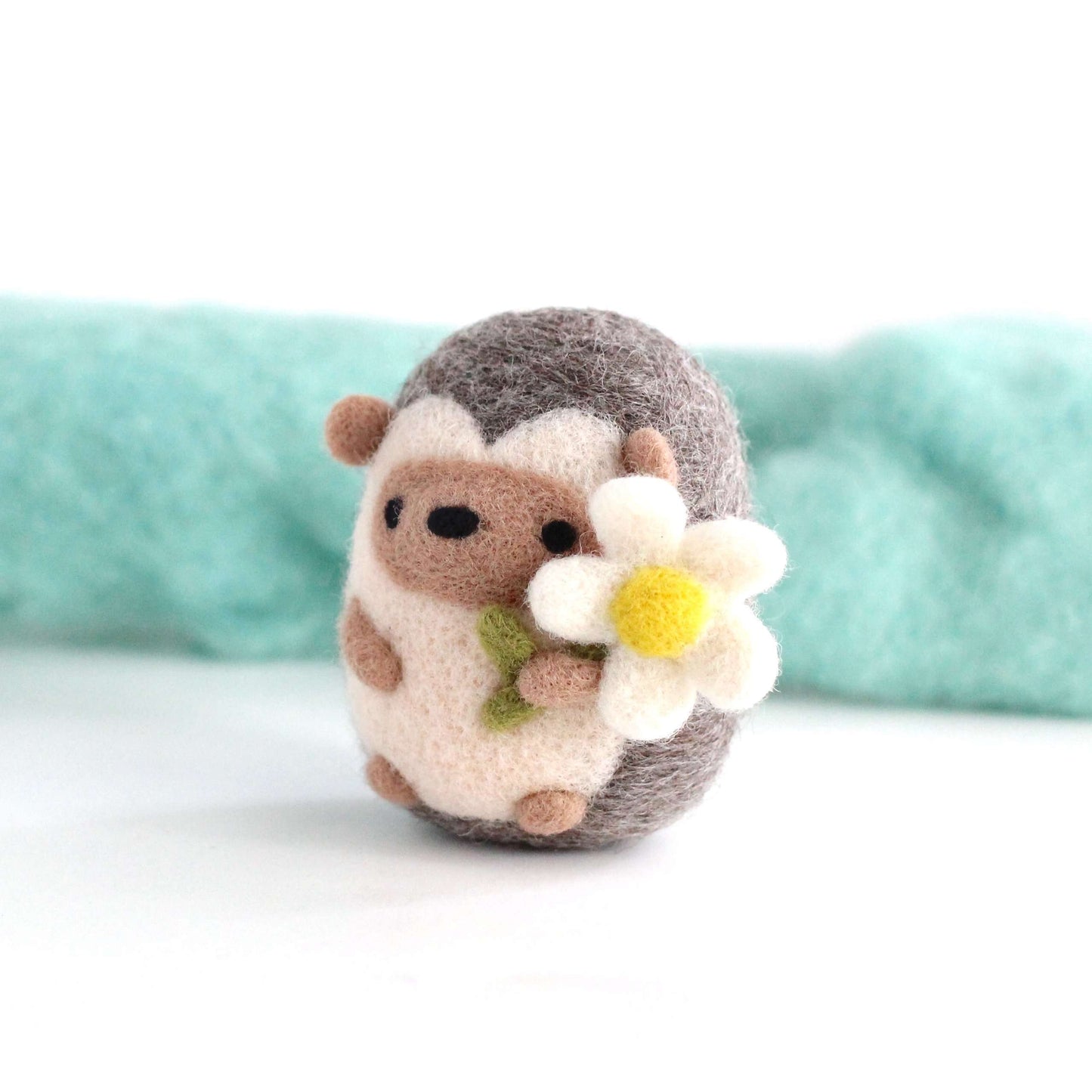 Needle Felted Hedgehog with Daisy