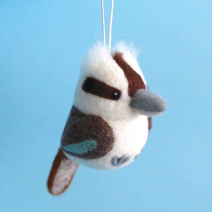 Needle Felted Kookaburra Hanging Ornament by Wild Whimsy Woolies