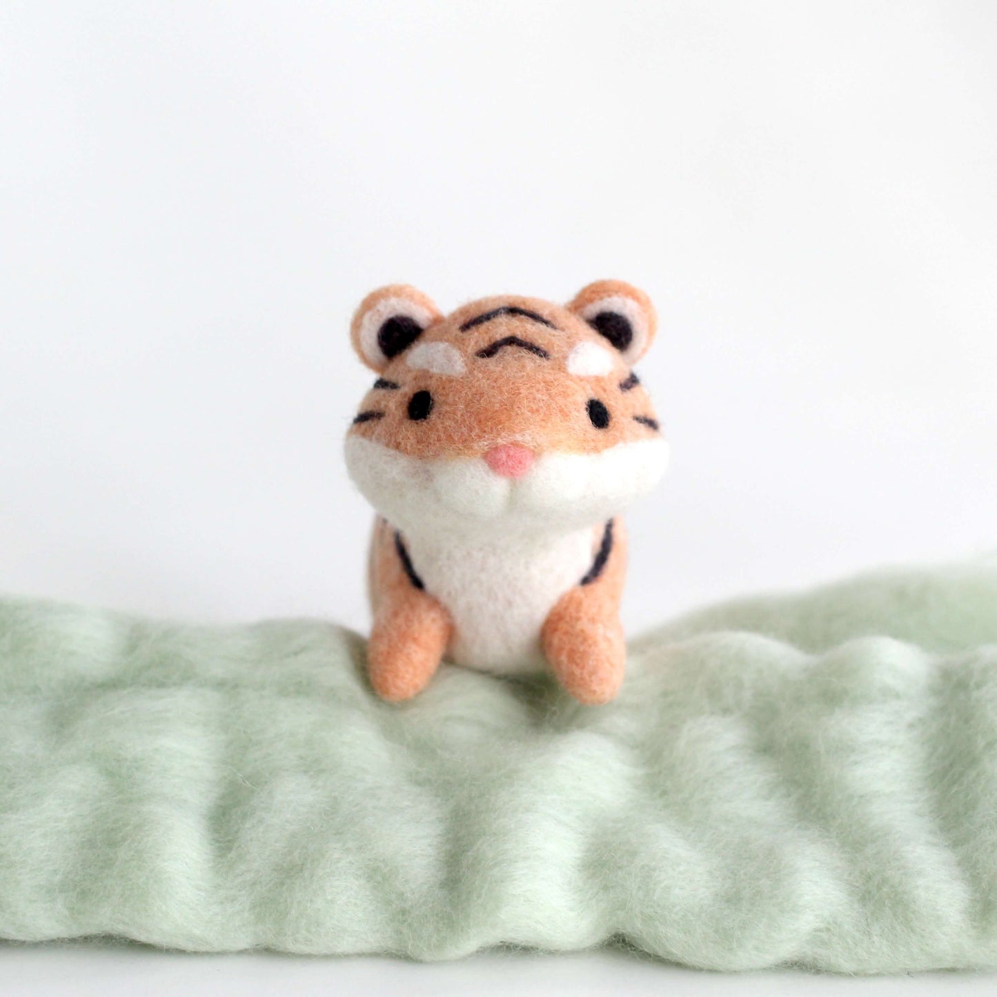 Needle Felted Leaping Tiger Cub