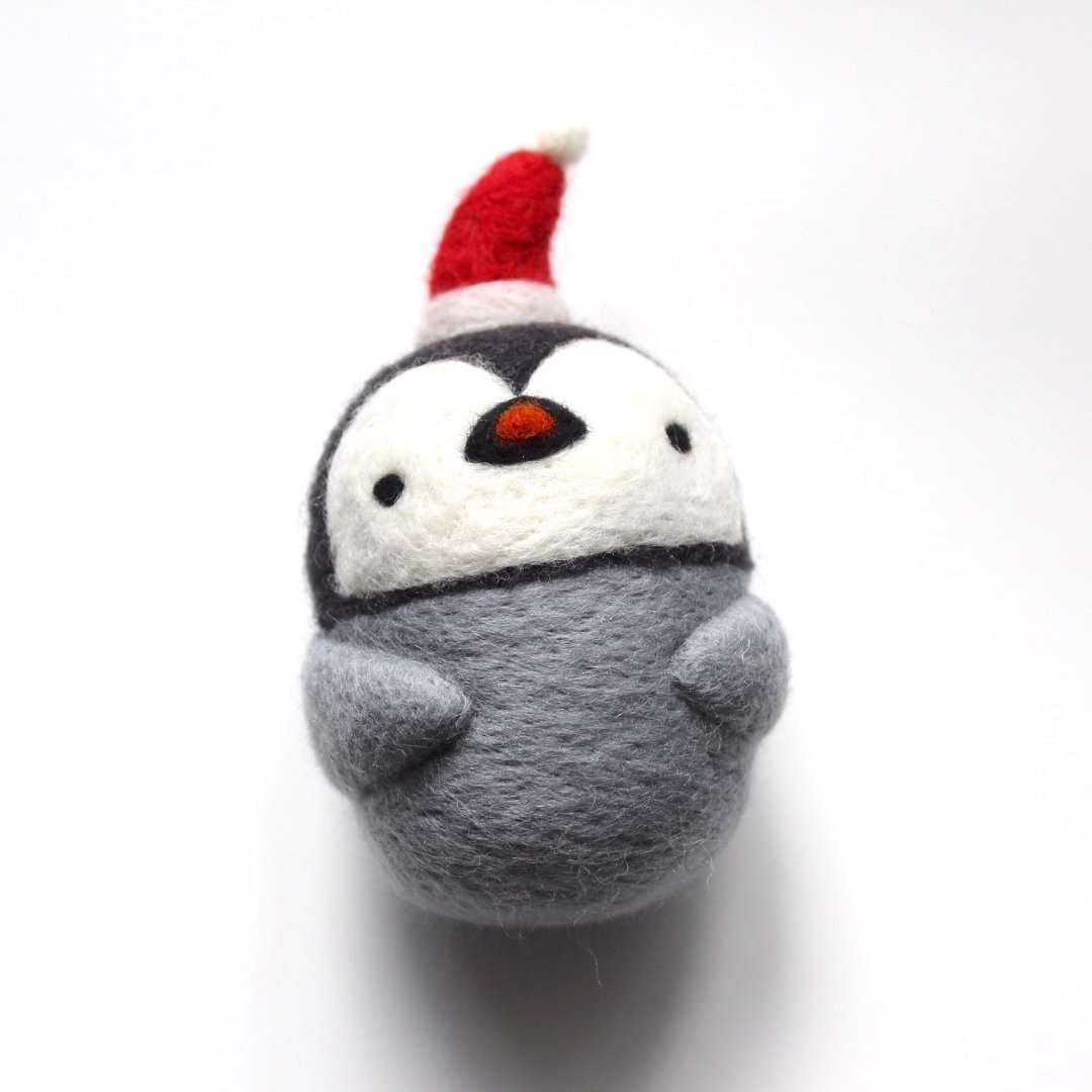 Needle Felted Penguin Ornament