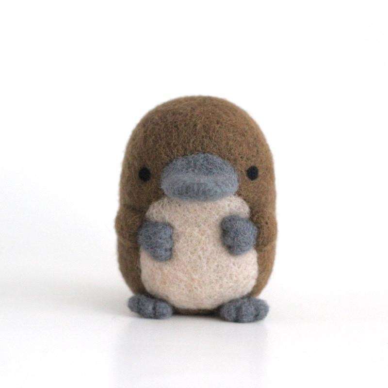 Needle Felted Platypus w/ Grey Details