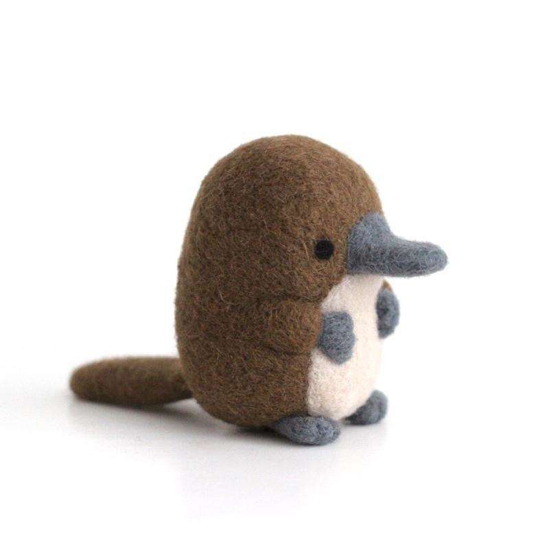 Needle Felted Platypus w/ Grey Details