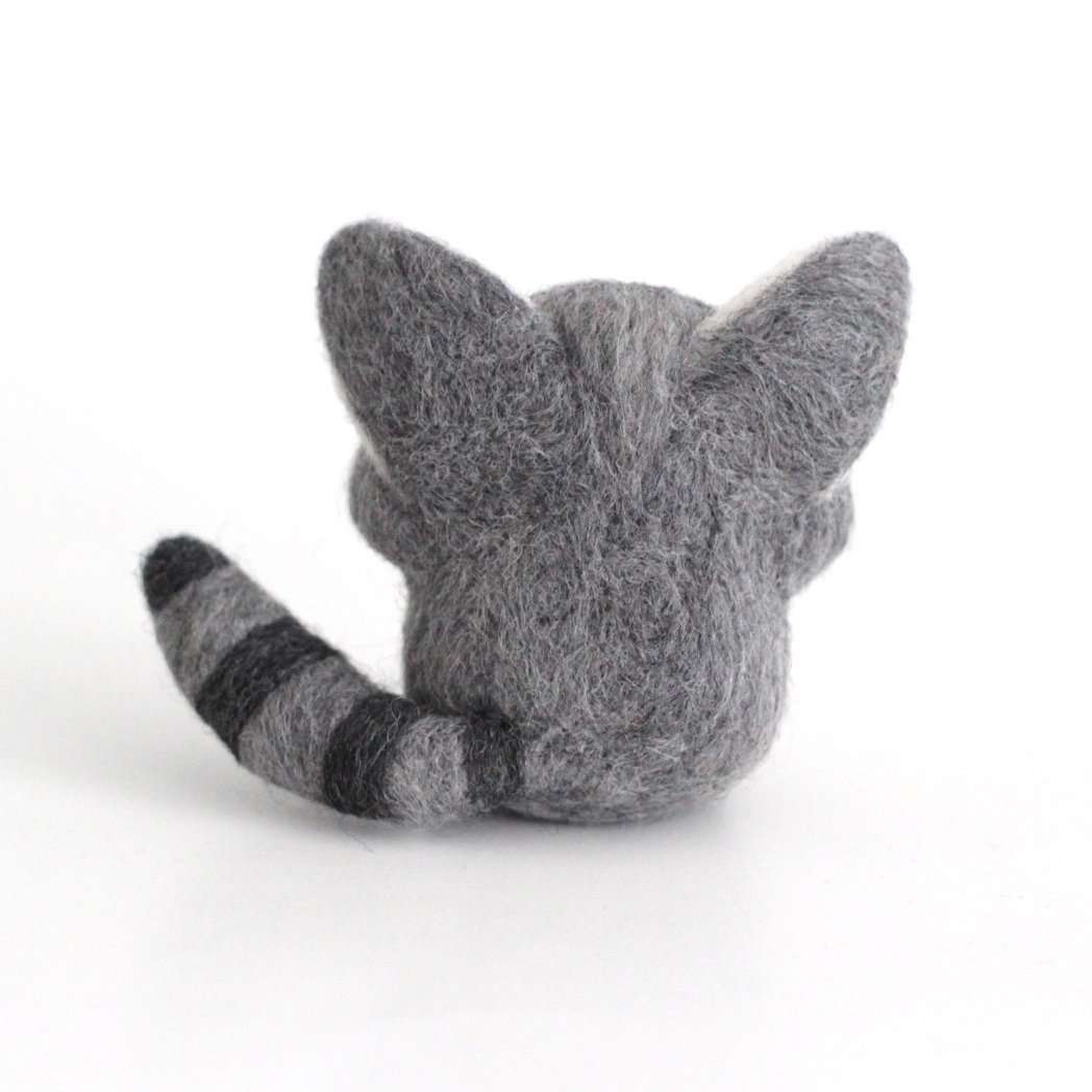 Needle Felted Raccoon w/ Heart