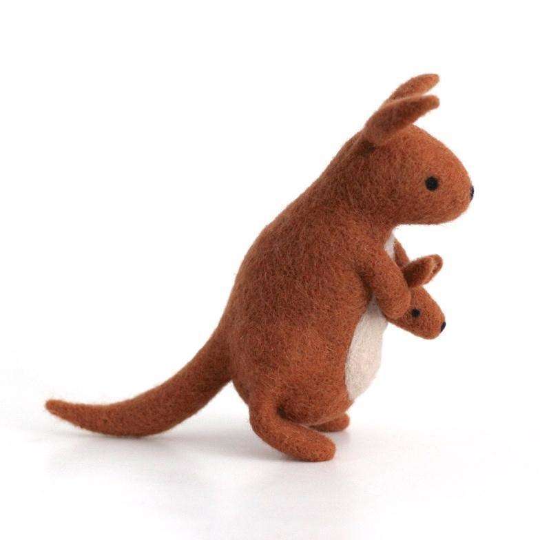 Needle Felted Red Kangaroo w/ Joey