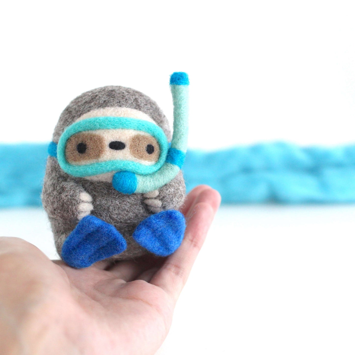 Needle Felted Scuba Diver Sloth