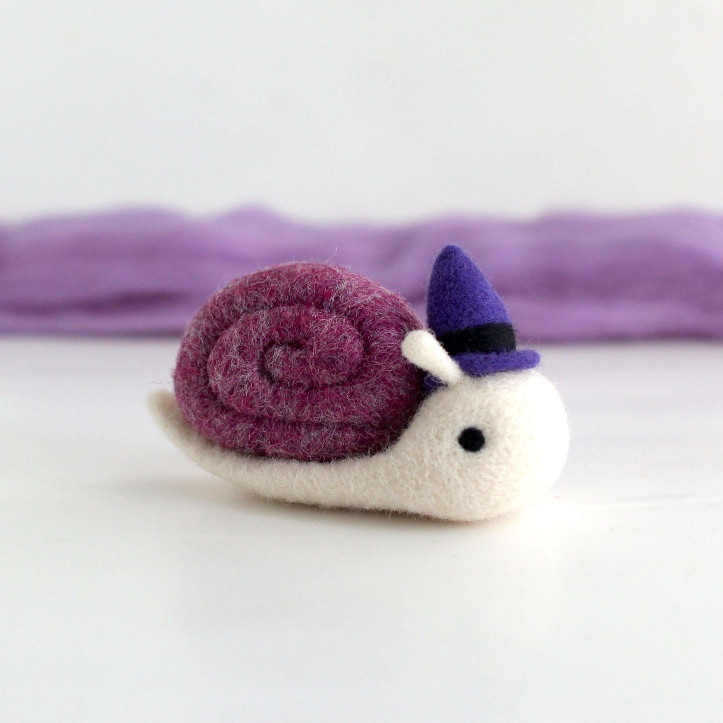 Needle Felted Snail Witch