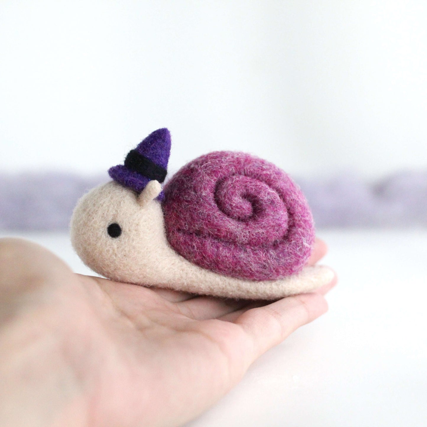 Needle Felted Snail Witch