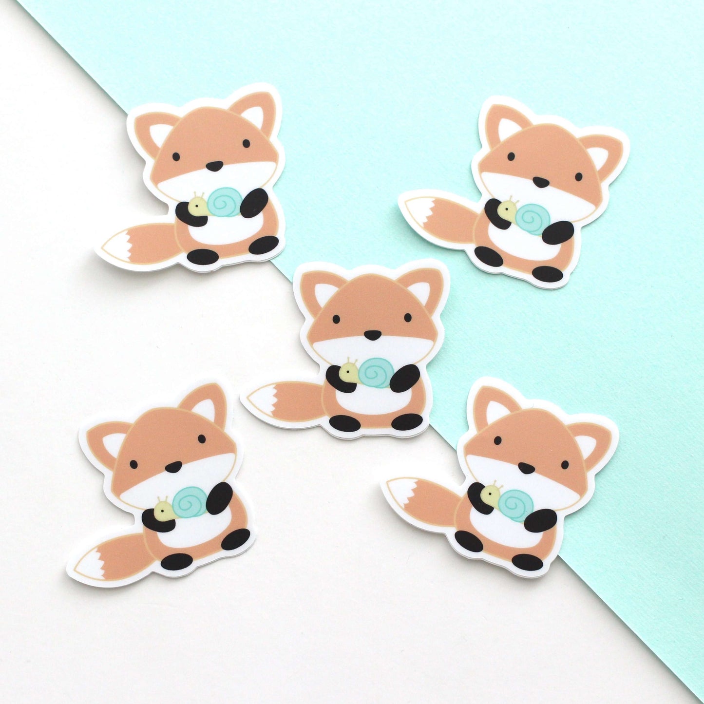 Orange Fox Vinyl Sticker - Cute Woodland Animal Stickers - Fox Stationery