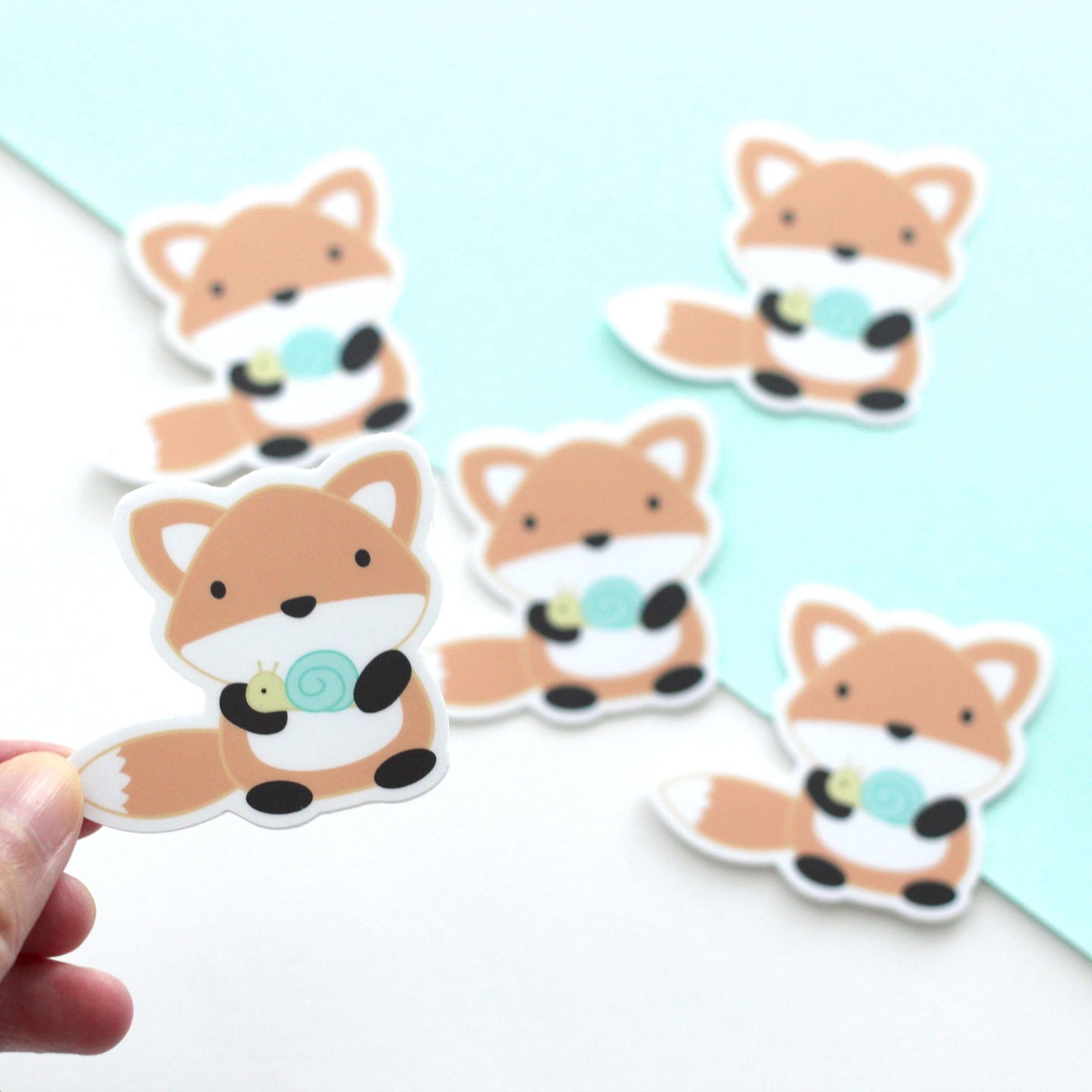 Orange Fox Vinyl Sticker - Cute Woodland Animal Stickers - Fox Stationery