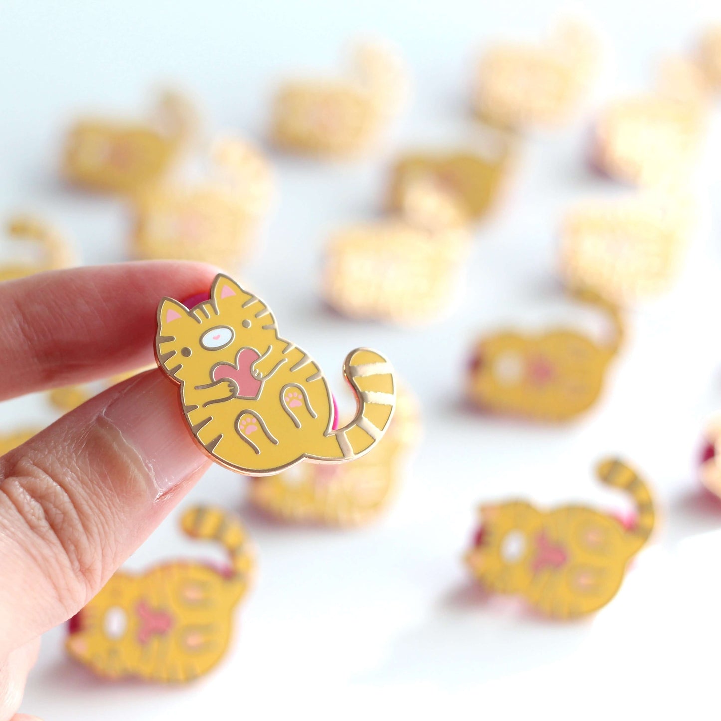 Orange Tabby Cat Enamel Pin - Backpack Pin - Orange Cat Gift
