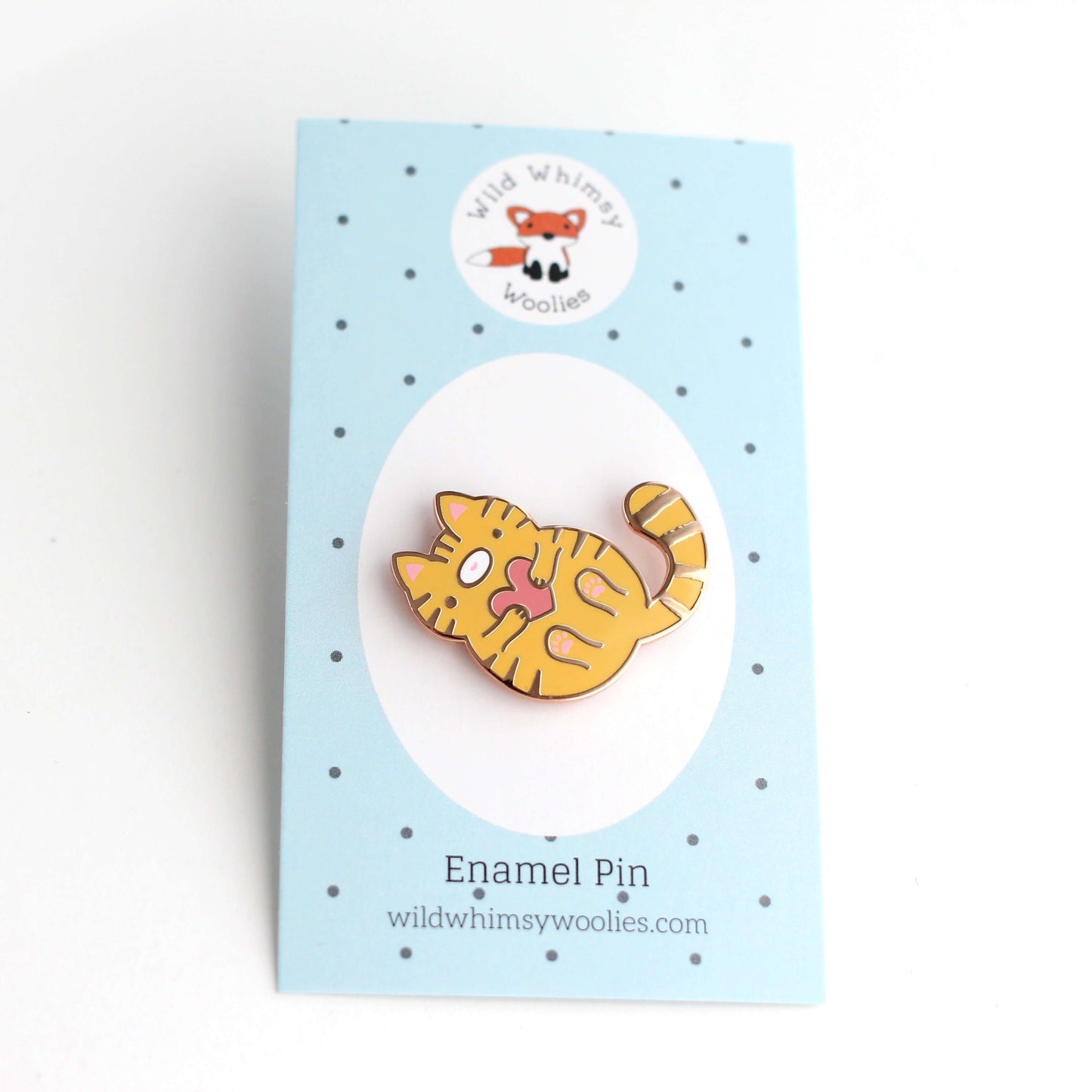 Orange Tabby Cat Enamel Pin - Backpack Pin - Orange Cat Gift