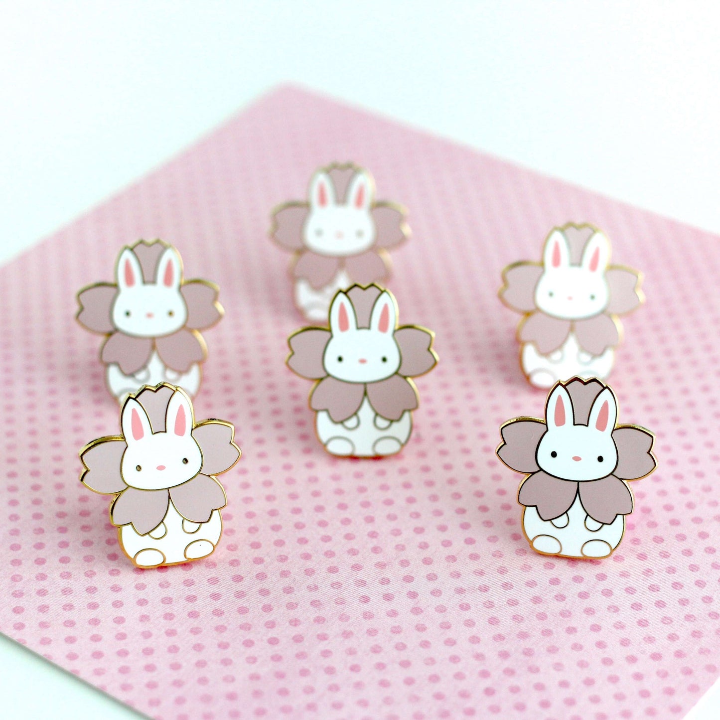 Sakura Bunny Enamel Pin - Cute Bunny Rabbit Gift