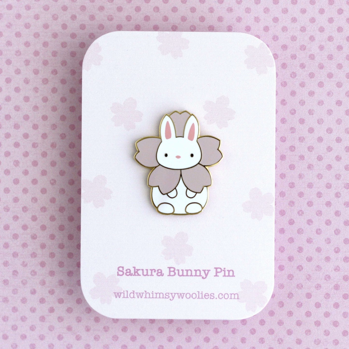 Sakura Bunny Enamel Pin - Cute Bunny Rabbit Gift