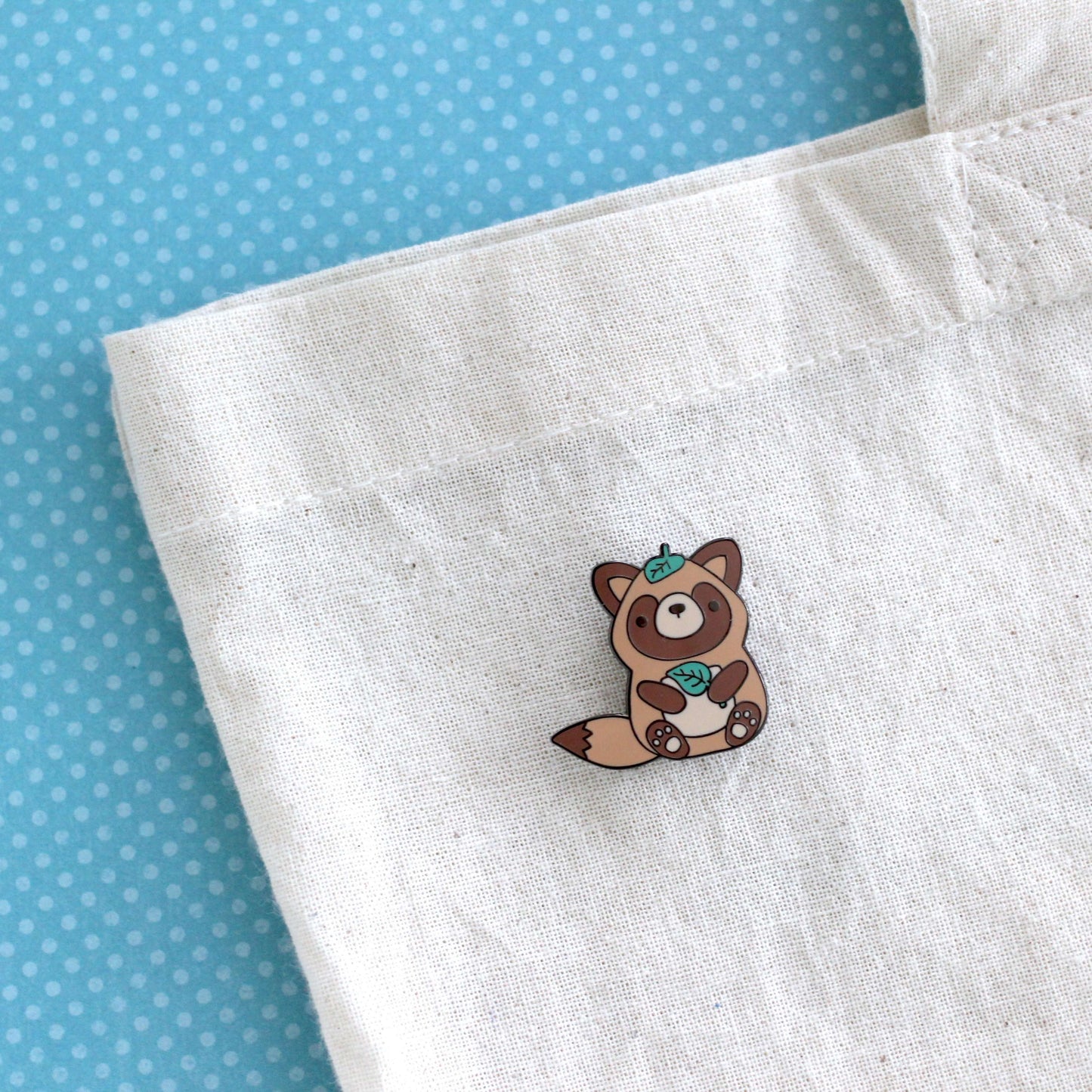 Tanuki Enamel Pin - Japanese Raccoon Dog Pin - Yokai Gift