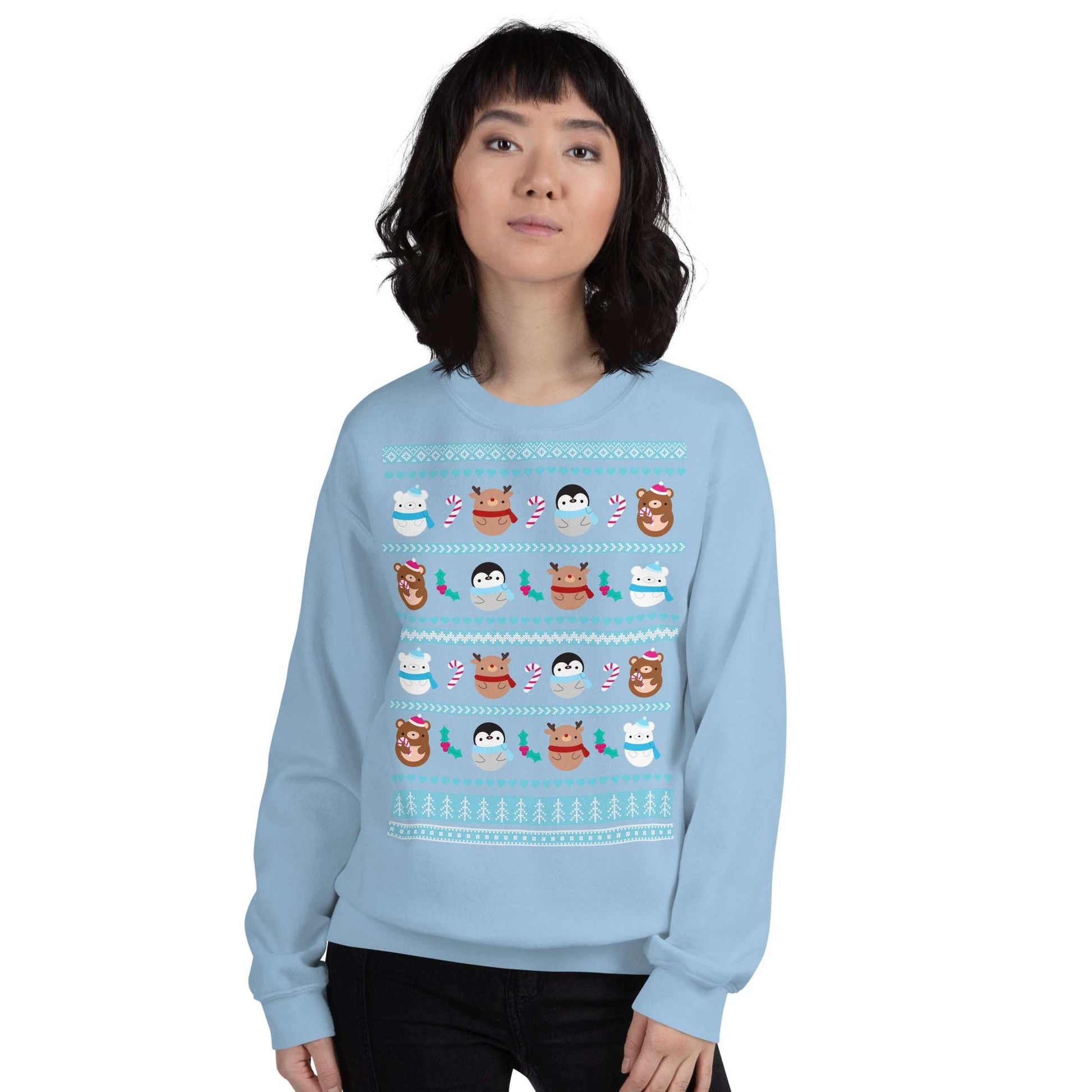 Christmas Animal Sweatshirt - Blue Pattern