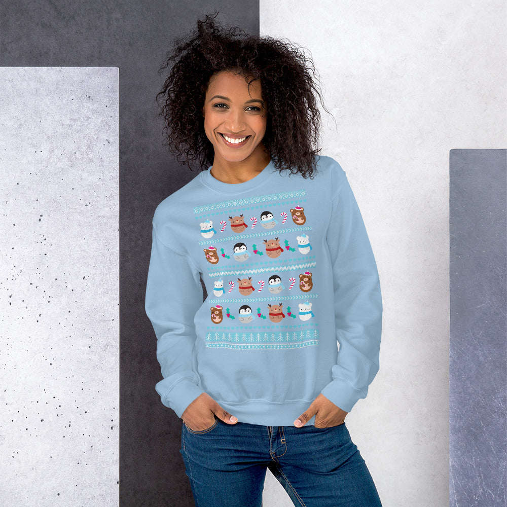 Christmas Animal Sweatshirt - Blue Pattern