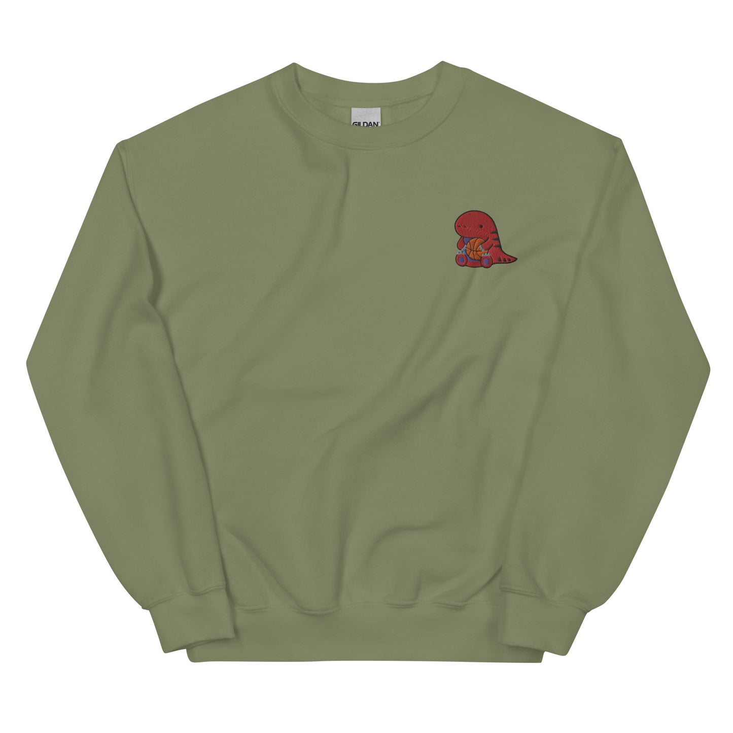 Embroidered Raptor Sweatshirt - Toronto Basketball Apparel: Military Green / S