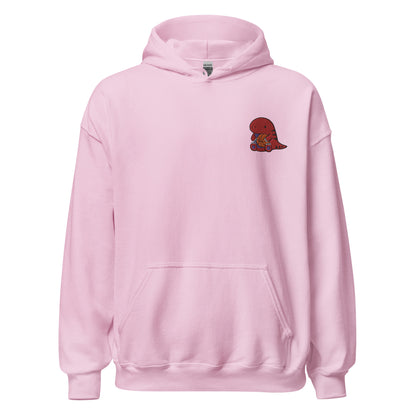 Hoodie with Cute Embroidered Raptor. Toronto Basketball Hoodie: Light Pink / S