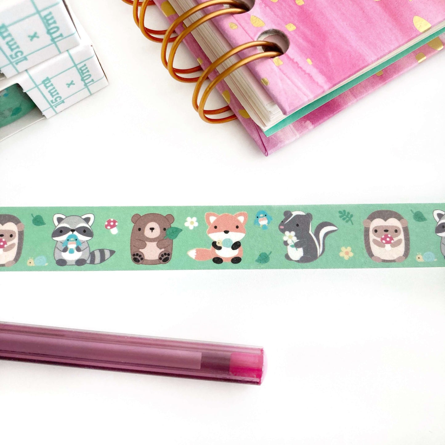 Woodland Animal Washi Tape - Cute Animal Stationery - Bujo Scrapbooking Ideas