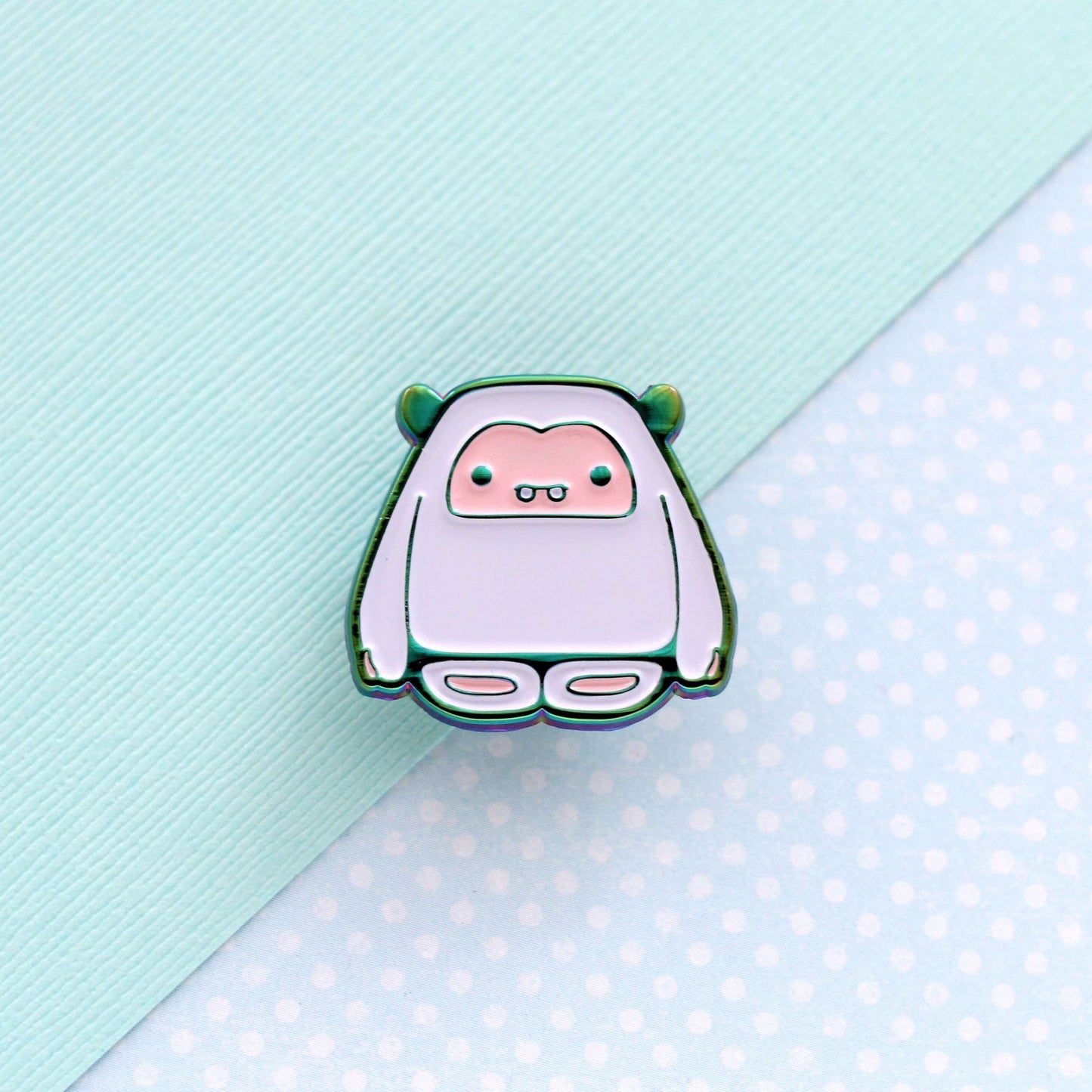 Yeti Enamel Pin (Rainbow Metal/Pink Variant) - Yeti Pin - Abominable Snowman by Wild Whimsy Woolies