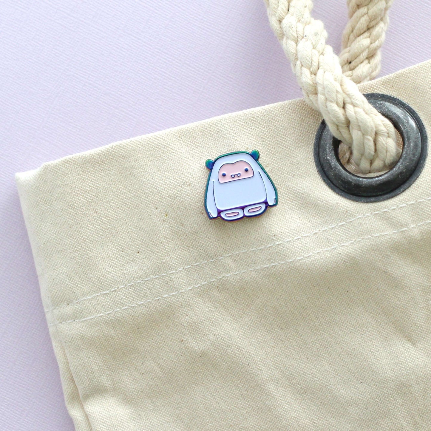 Yeti Enamel Pin (Rainbow Metal/Pink Variant) - Yeti Pin - Abominable Snowman by Wild Whimsy Woolies