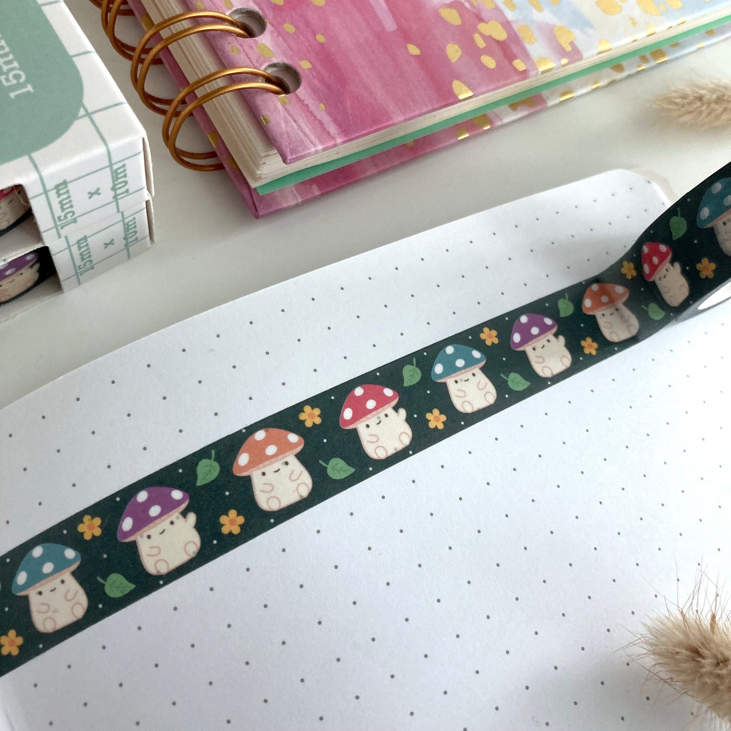 Happy Mushrooms Autumn Washi Tape - Fall Foresty Decorative Tape