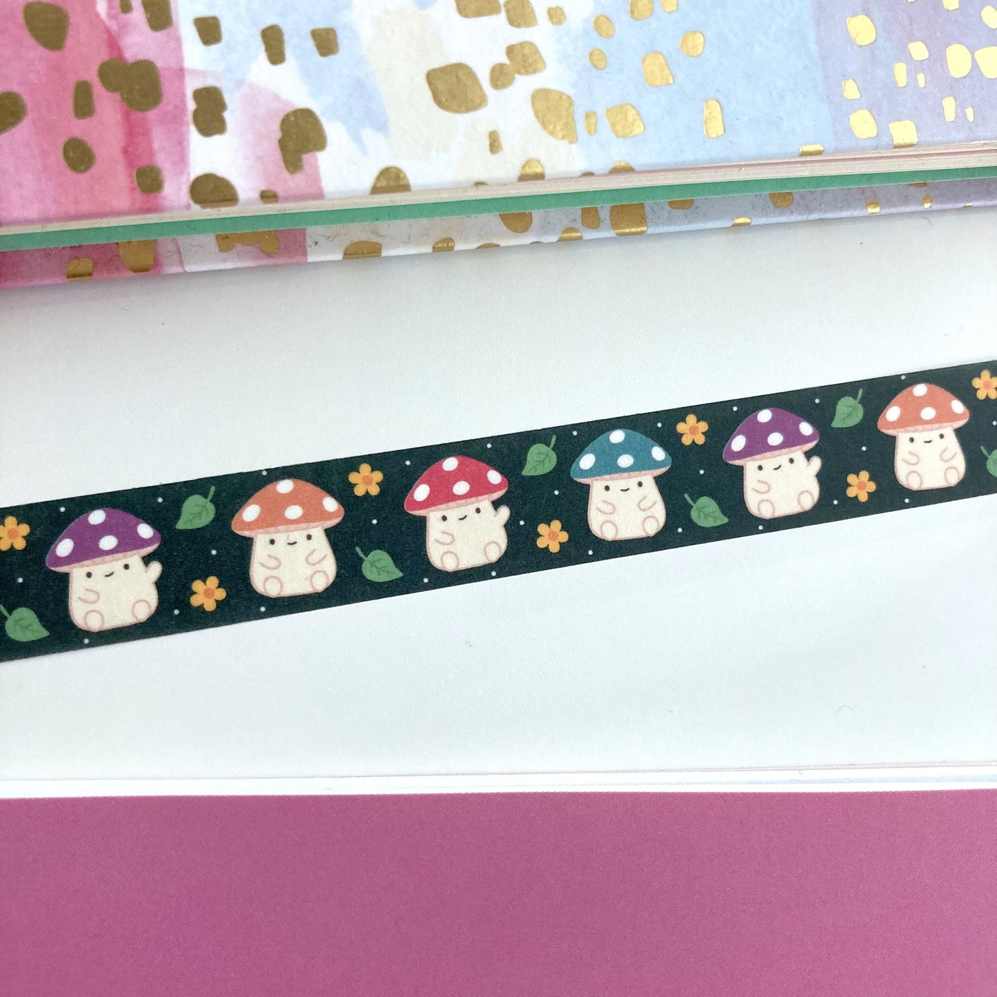 Happy Mushrooms Autumn Washi Tape - Fall Foresty Decorative Tape