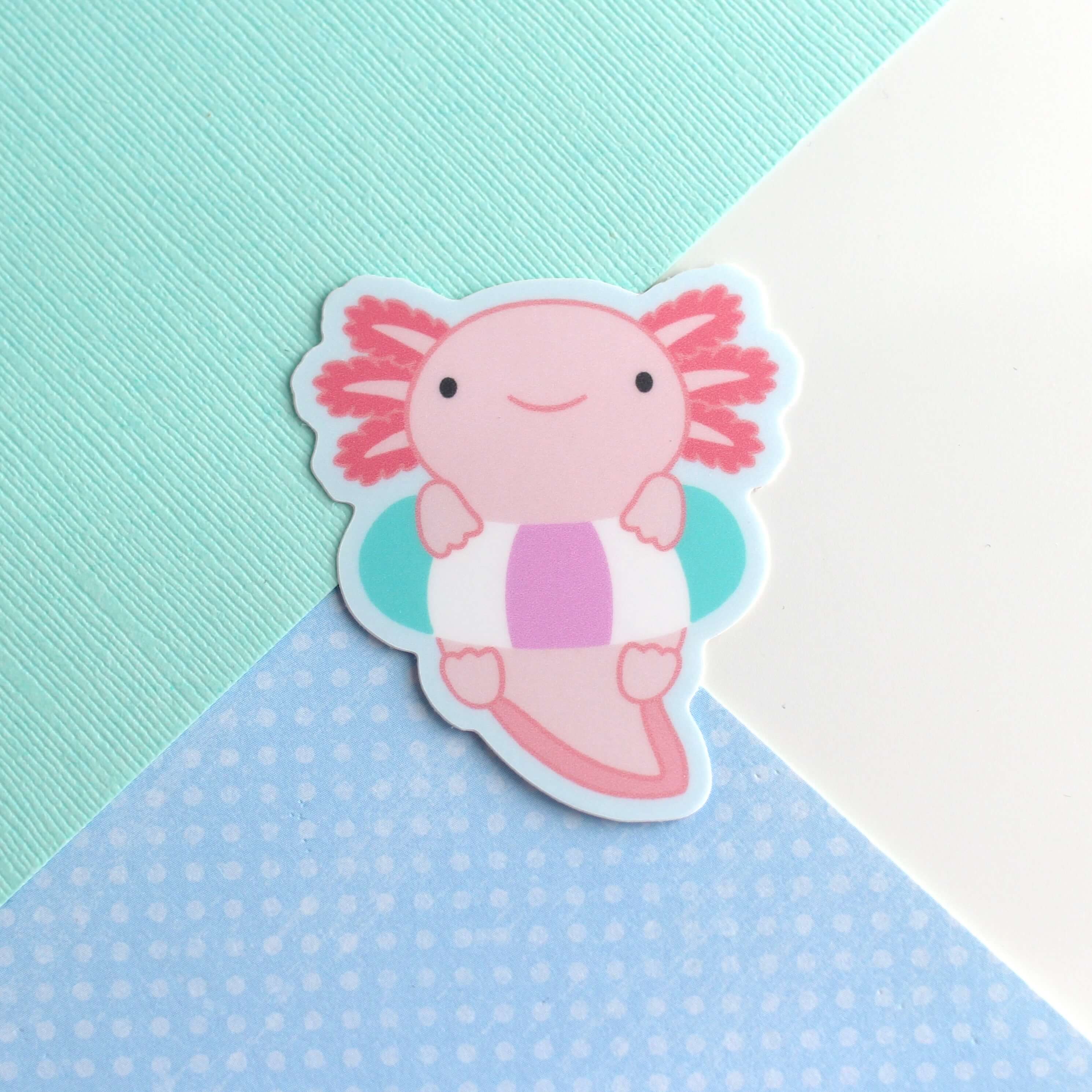 Axolotl in Floatie Vinyl Sticker – Wild Whimsy Woolies