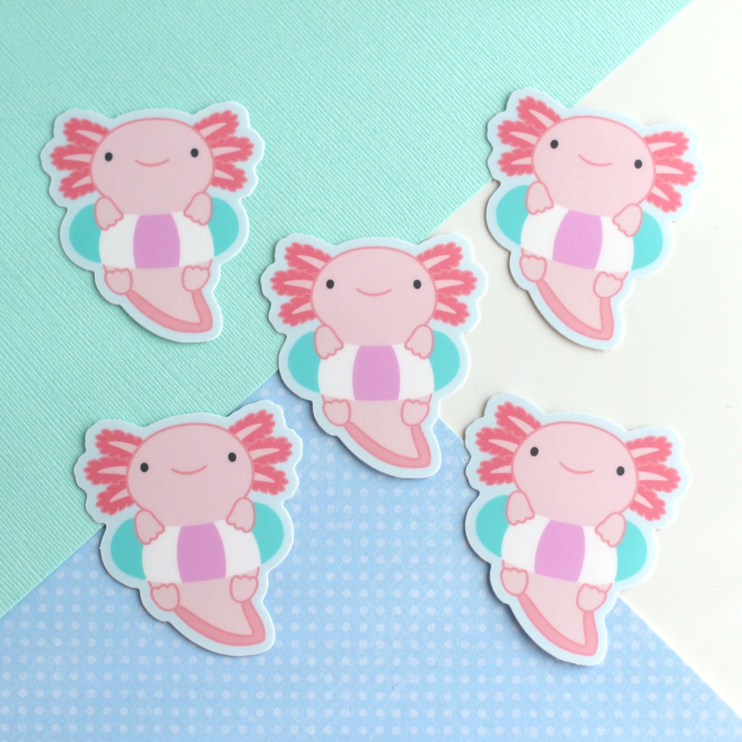 Axolotl in Floatie Vinyl Sticker