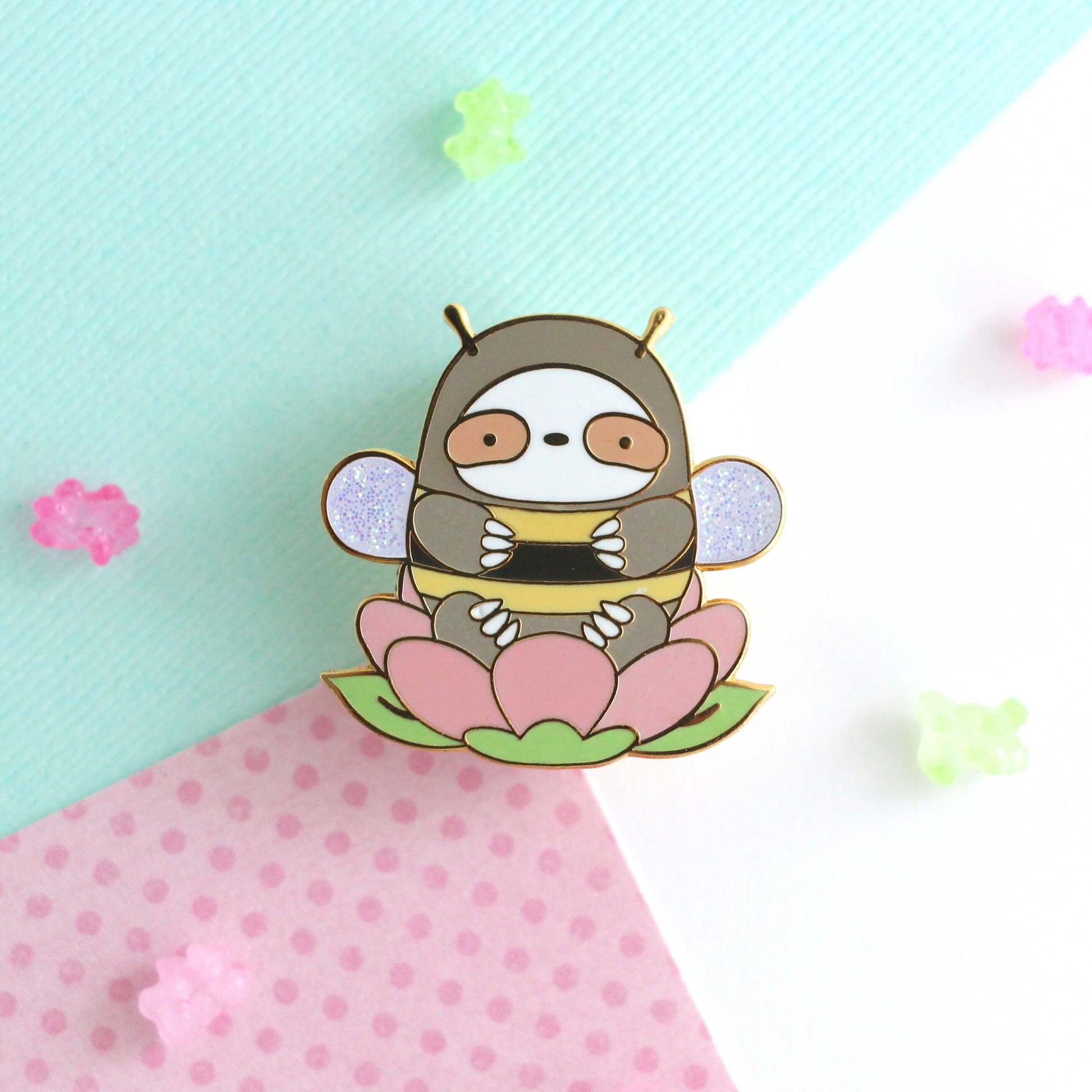 Bumblebee Sloth Enamel Pin