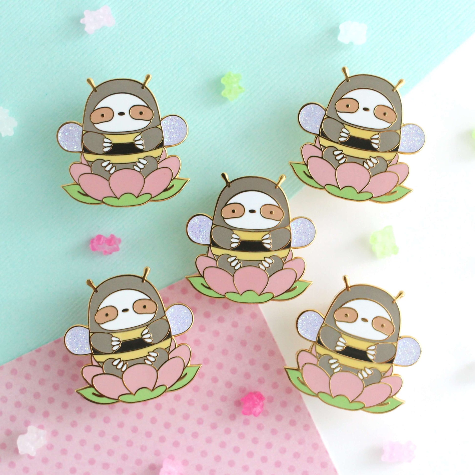 Bumblebee Sloth Enamel Pin