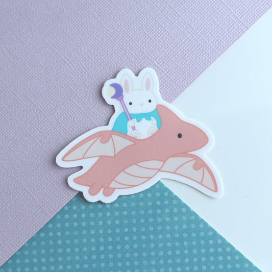 Bunny Mage and Dragon Vinyl Sticker