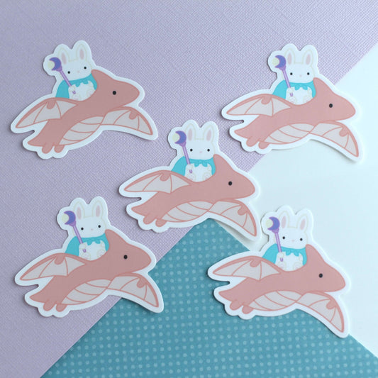 Bunny Mage and Dragon Vinyl Sticker