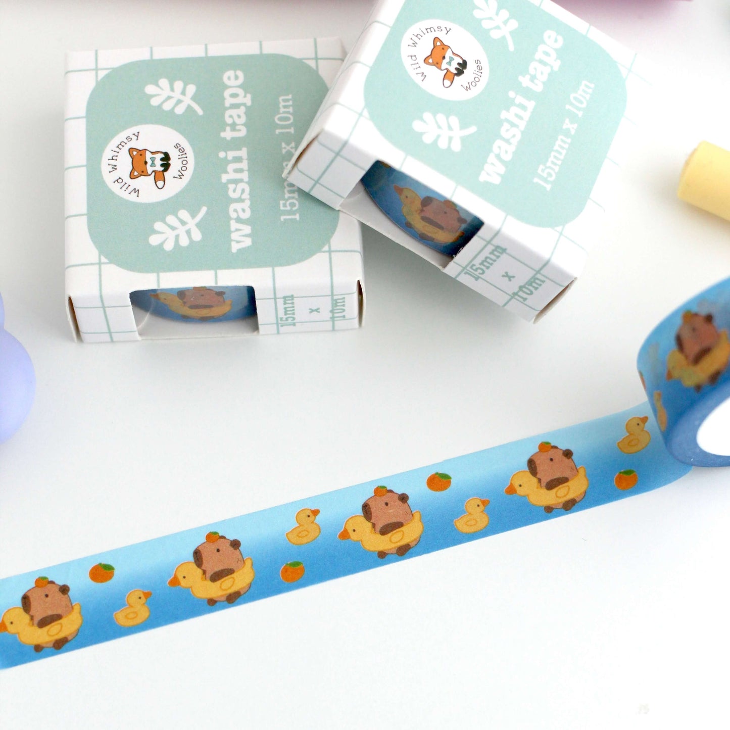 Capybara in Duck Floatie Washi Tape