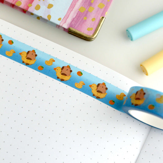 Capybara in Duck Floatie Washi Tape