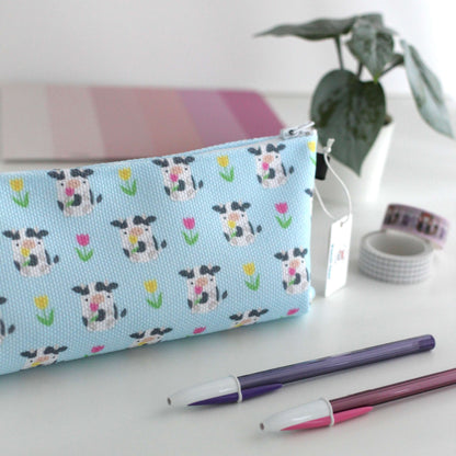 Cows with Tulips Pencil Case / Zipper Pouch