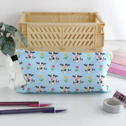 Cows with Tulips Pencil Case / Zipper Pouch