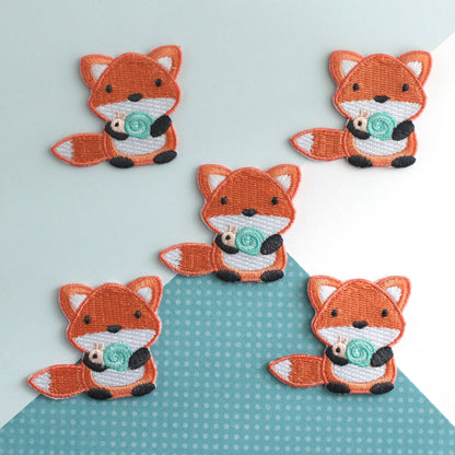 Fox and Snail Embroidered Patch