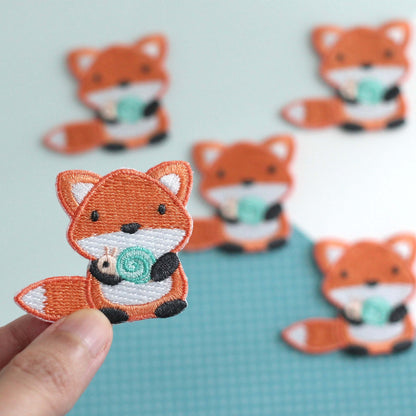 Fox and Snail Embroidered Patch