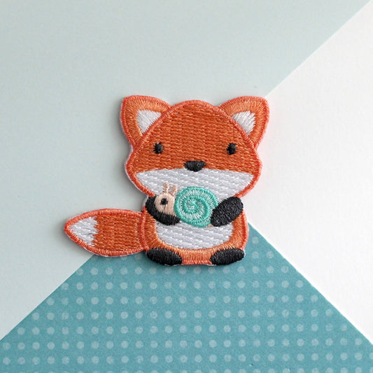 Fox and Snail Embroidered Patch