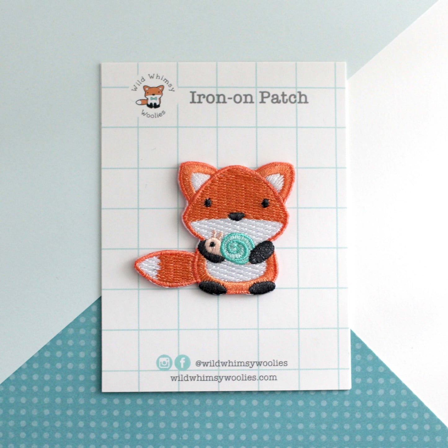 Fox and Snail Embroidered Patch