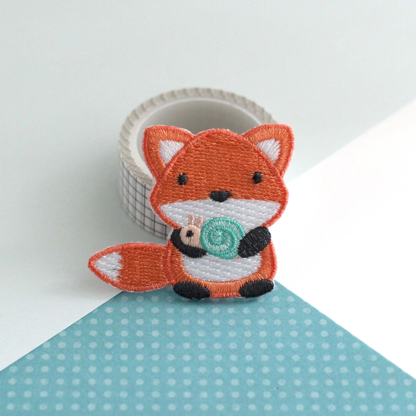 Fox and Snail Embroidered Patch