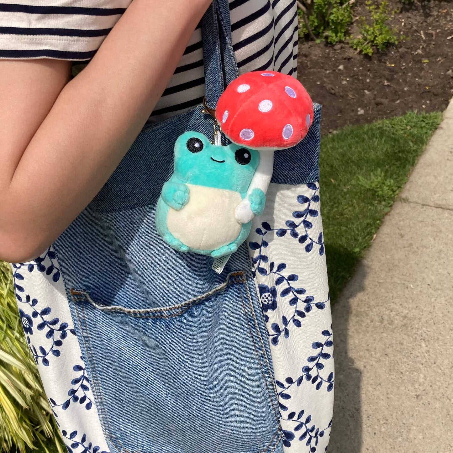 Mushroom Frog Plush Keychain