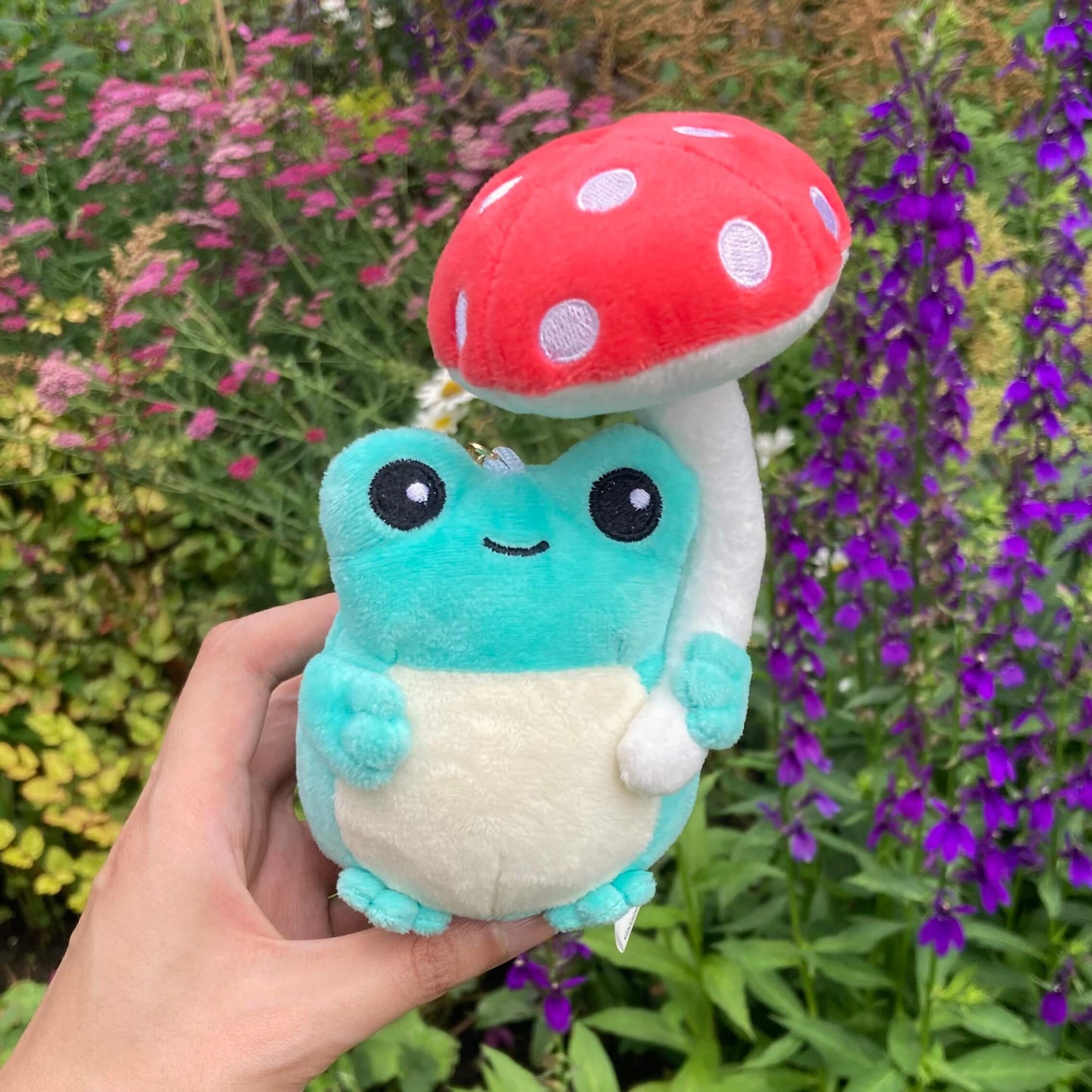 Mushroom Frog Plush Keychain