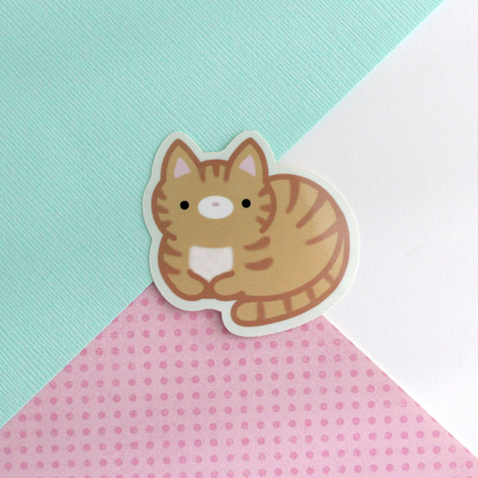 Ginger Tabby Cat Vinyl Sticker - Orange Cat Decal