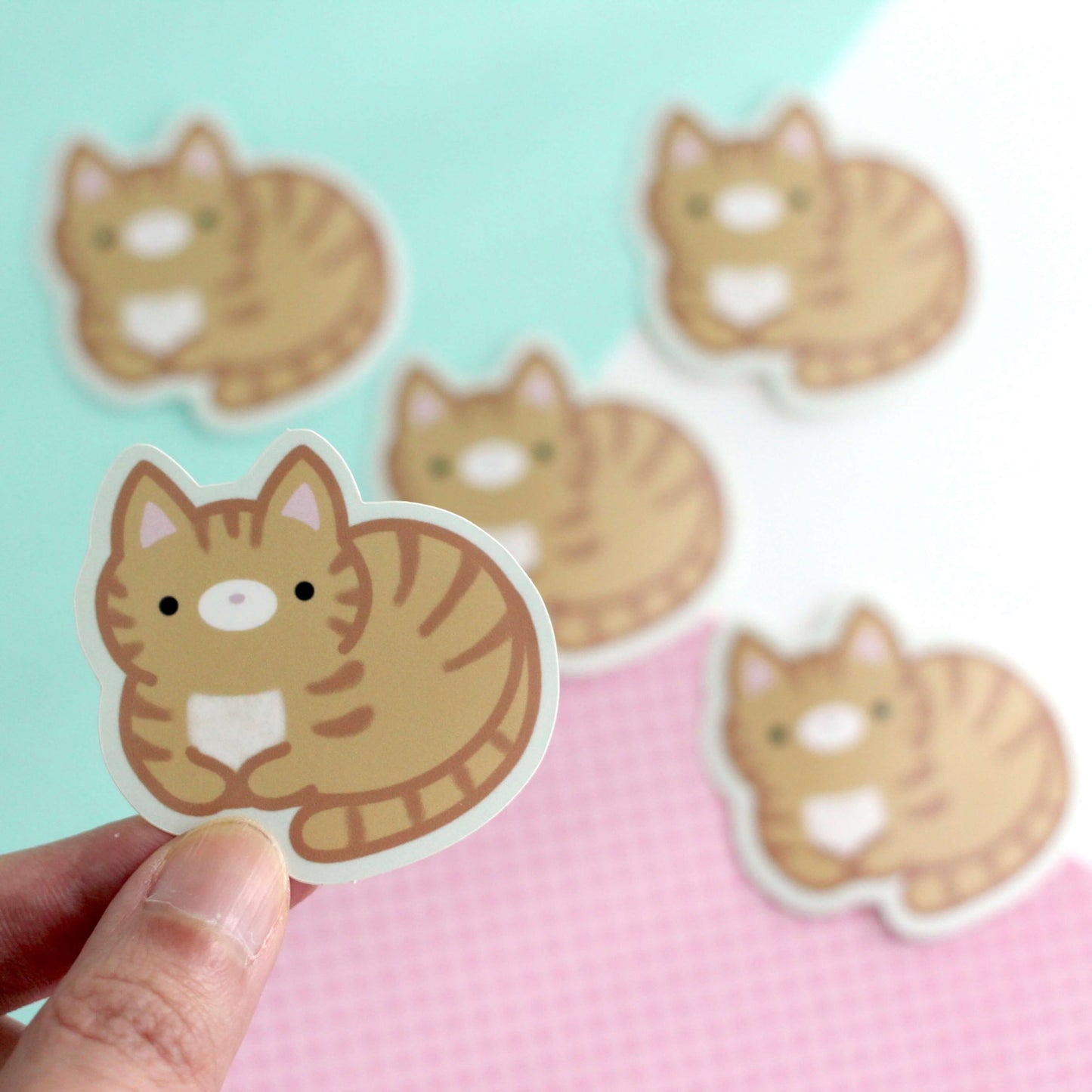 Ginger Tabby Cat Vinyl Sticker - Orange Cat Decal