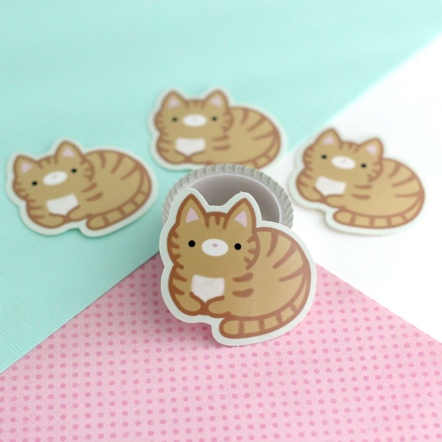 Ginger Tabby Cat Vinyl Sticker - Orange Cat Decal