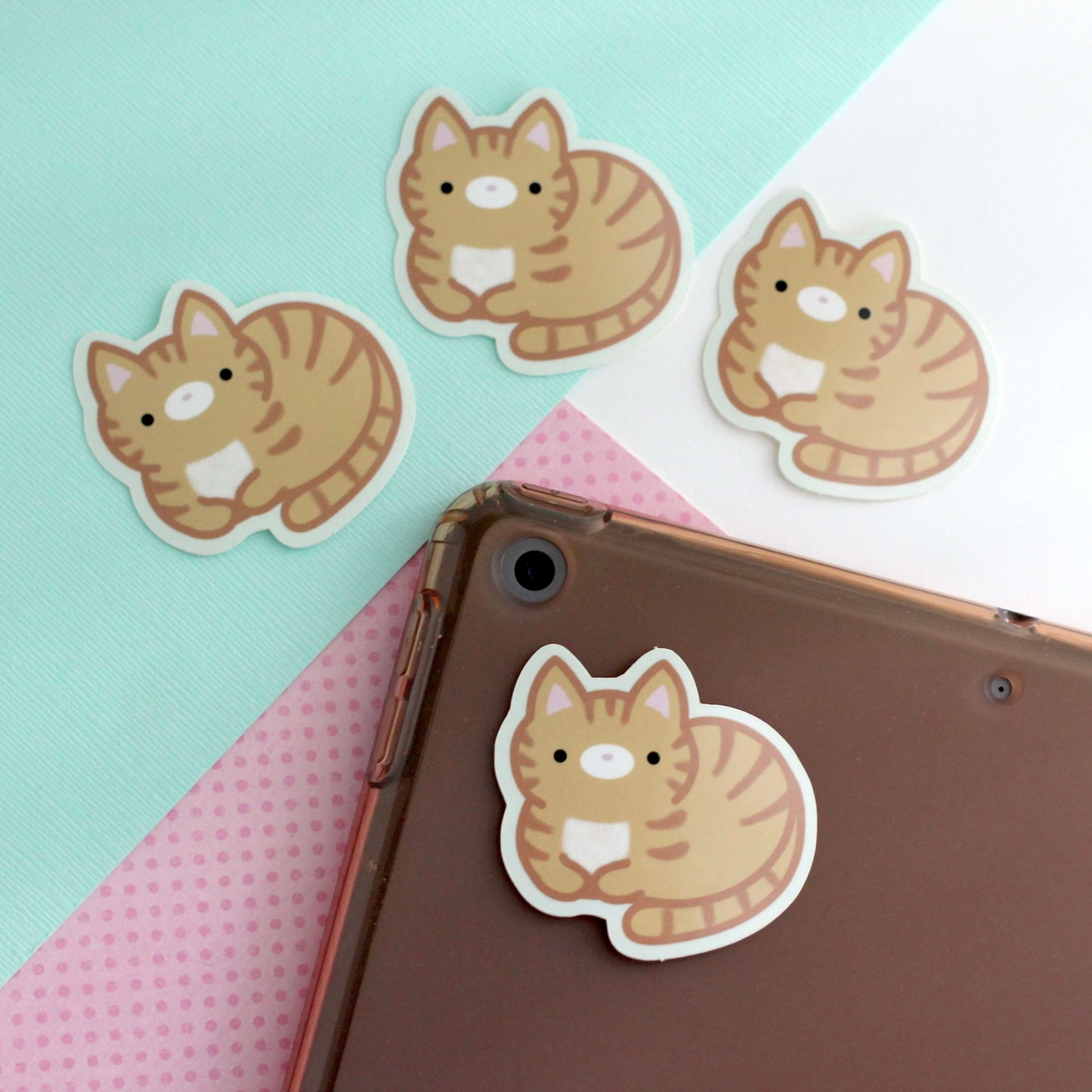 Ginger Tabby Cat Vinyl Sticker - Orange Cat Decal