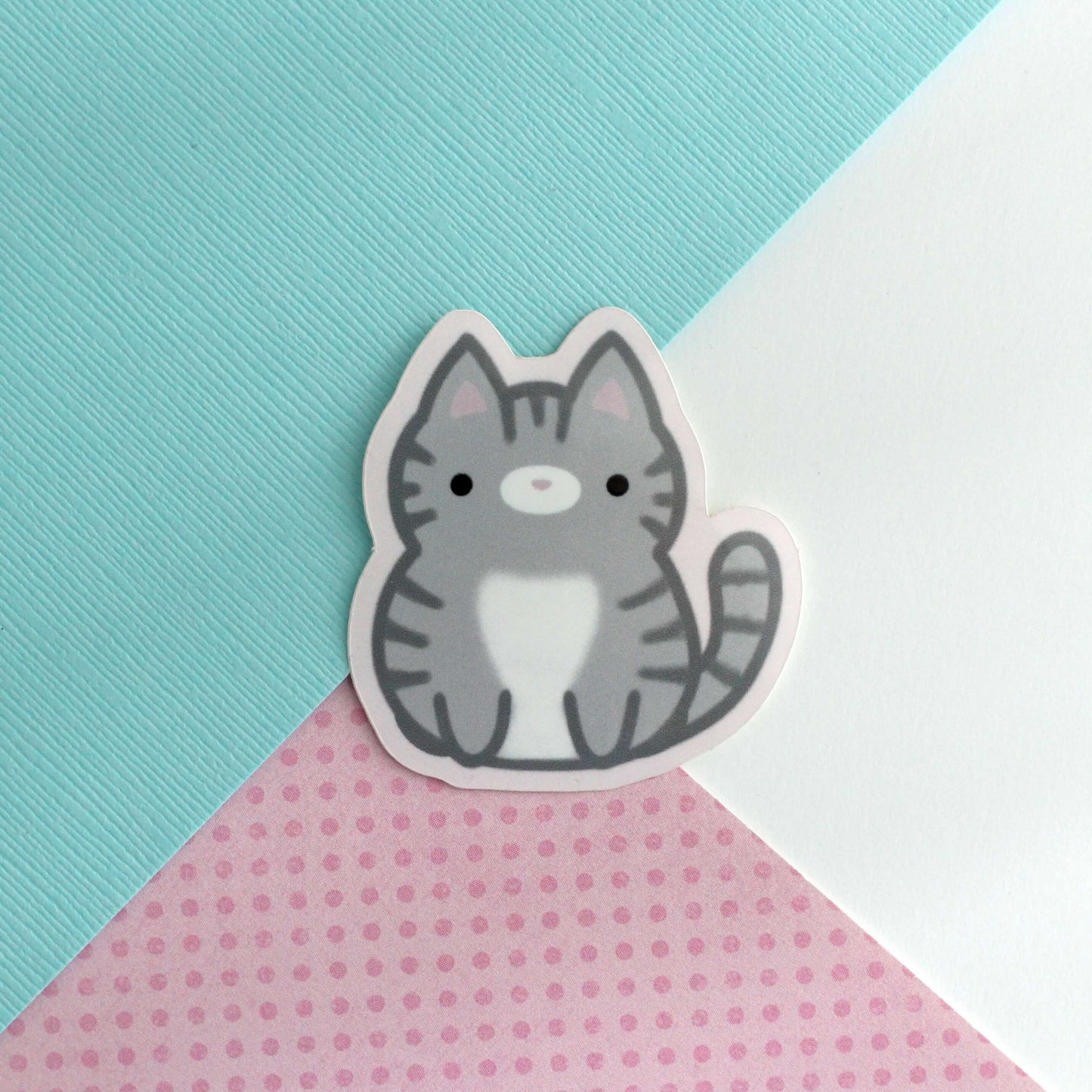 Grey tabby Cat Vinyl Sticker