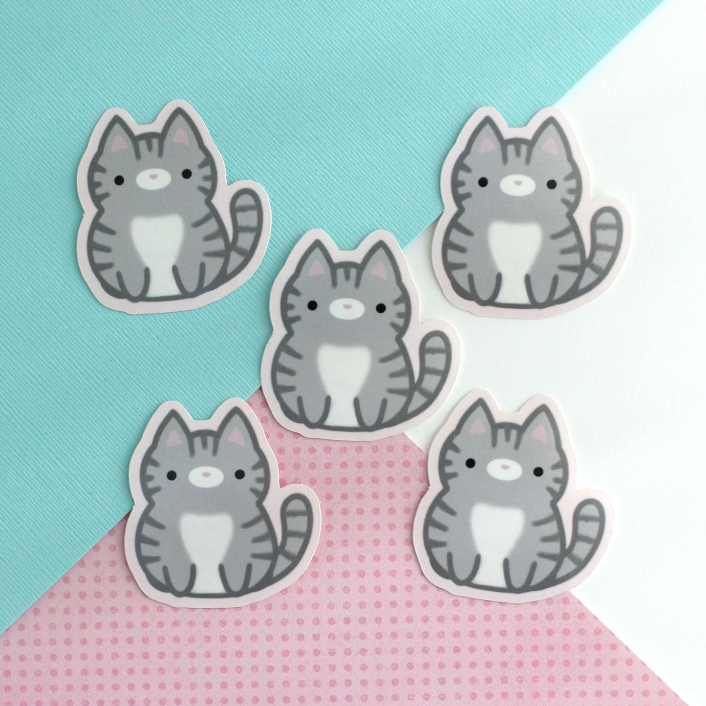 Grey tabby Cat Vinyl Sticker